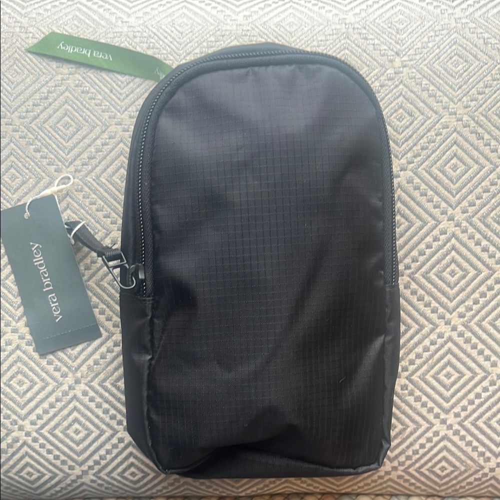 Vera Bradley Black Loman Sling backpack Bag NWT